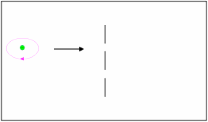 image of electron approaching the double slit